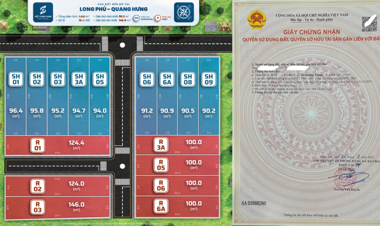 Lô đất ngay cạnh Khu Công Nghiệp Ngọc Lặc, tọa lạc tại trung tâm Huyện Ngọc Lặc, Chỉ 400tr/100m2, Sổ đỏ từng lô